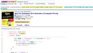 Screenshot untuk Hasil Pencarian dengan CodeFetch.com